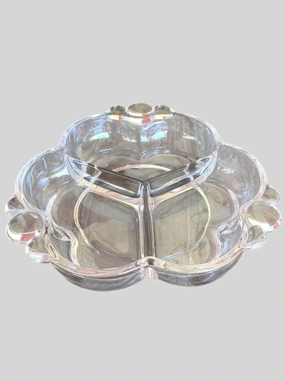 Vintage Duncan Miller Canterbury Style Clear Glass Divided Relish Dish 1643B
